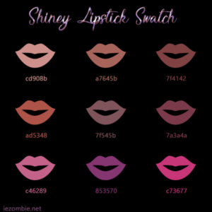 Lipstick Color Swatch with Hex Codes