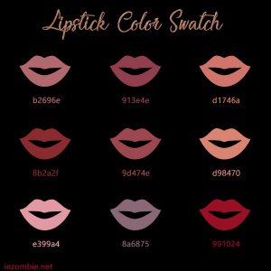 Lipstick Swatch with Hex Codes